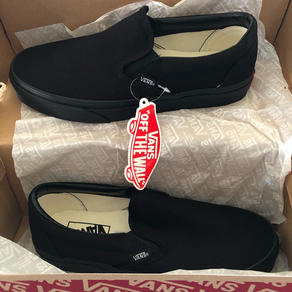 NIB Black Slip On Vans